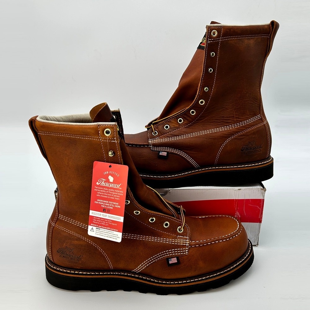 Thorogood American Heritage 8" Tobacco ST Moc Toe Work Boots Sz 13 NEW 804-4288